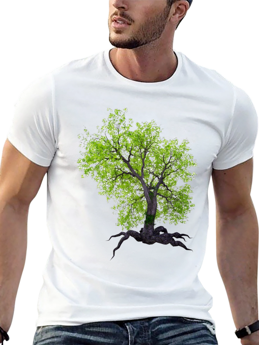 Arboreal Print Black T-Shirt