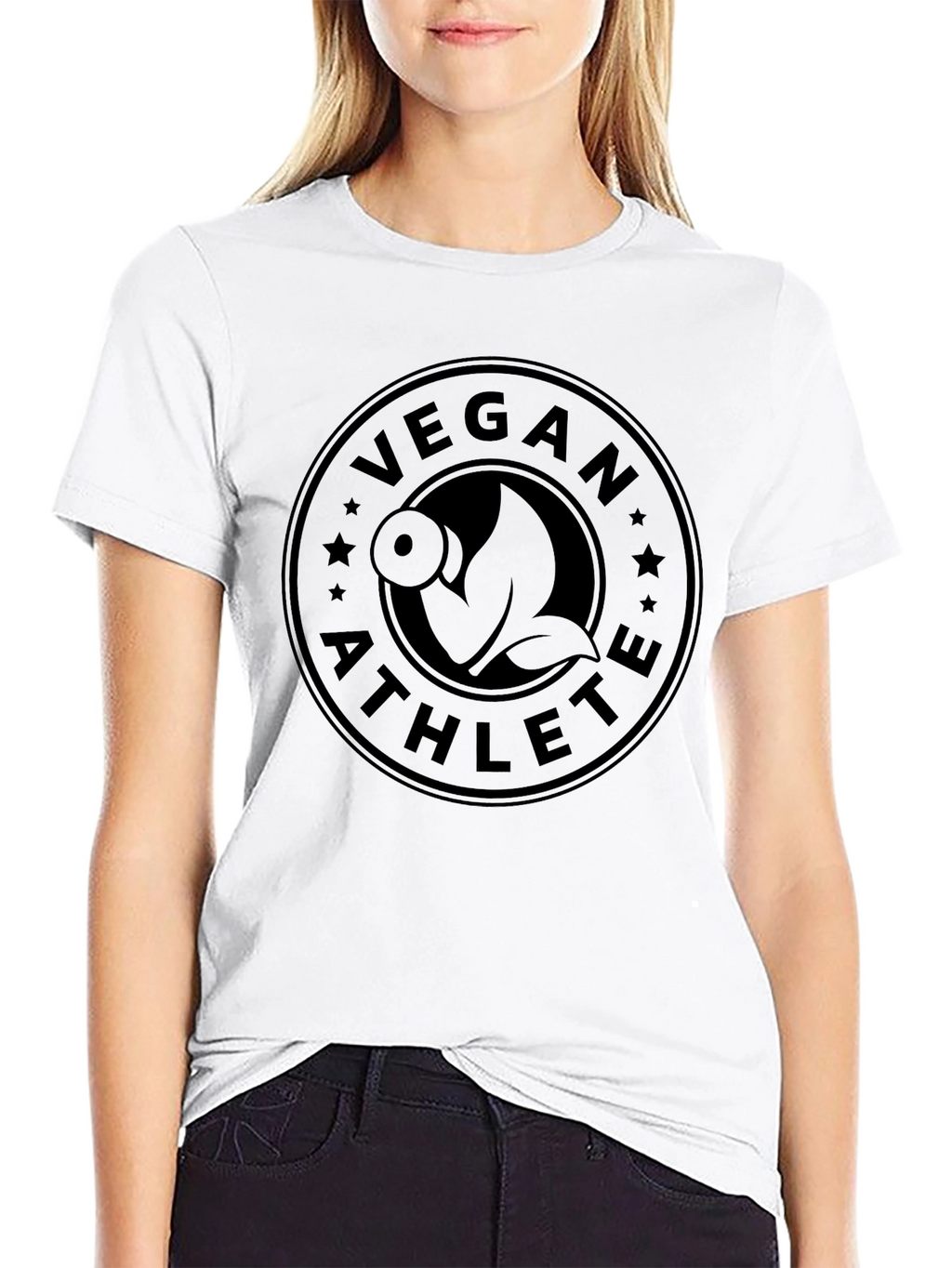 Vegan Athlete Black T-Shirt Fitness Gym