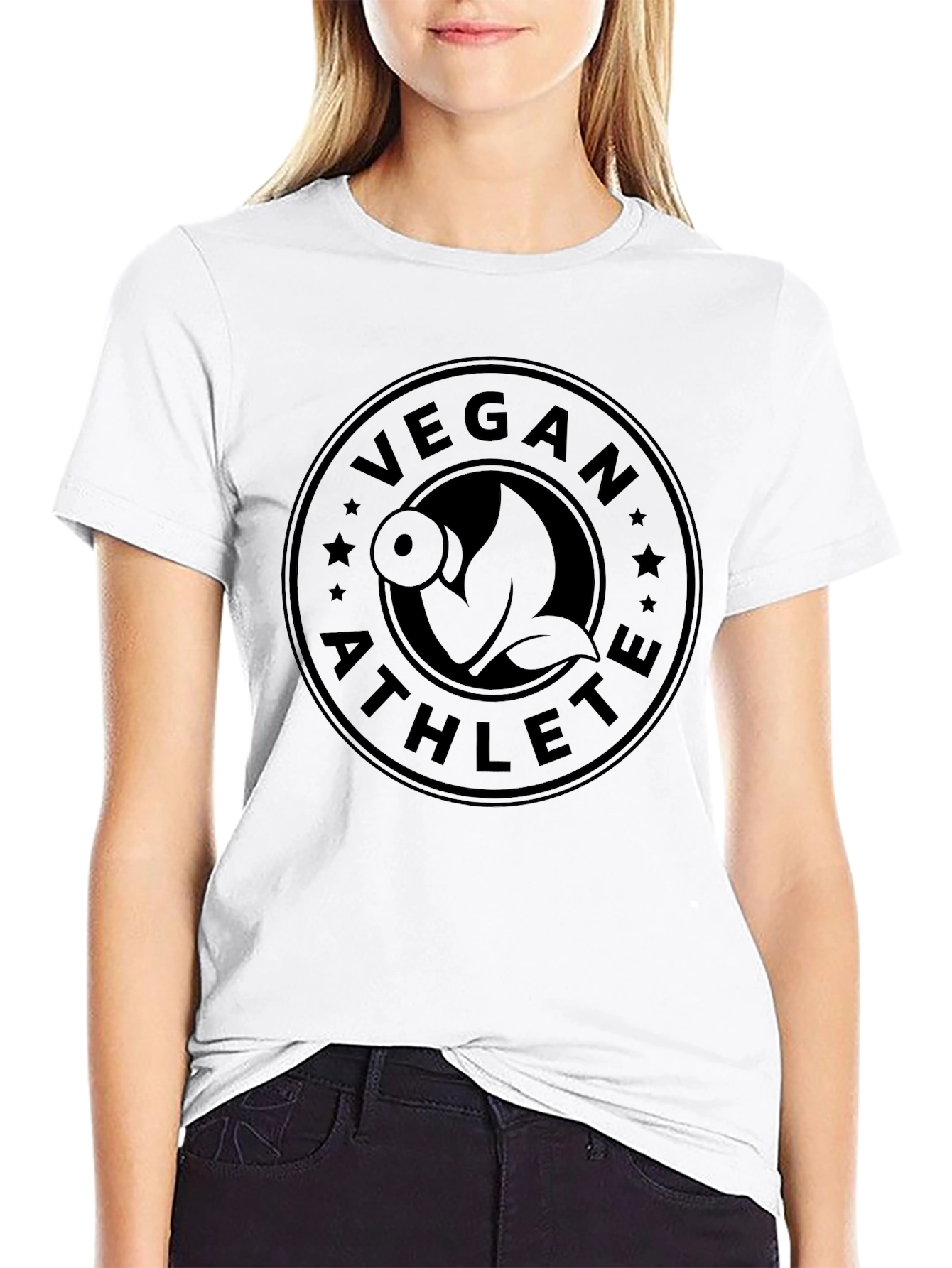 Vegan Athlete Black T-Shirt Fitness Gym
