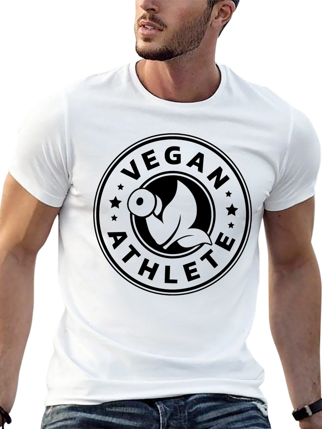 Vegan Athlete Black T-Shirt Fitness Gym