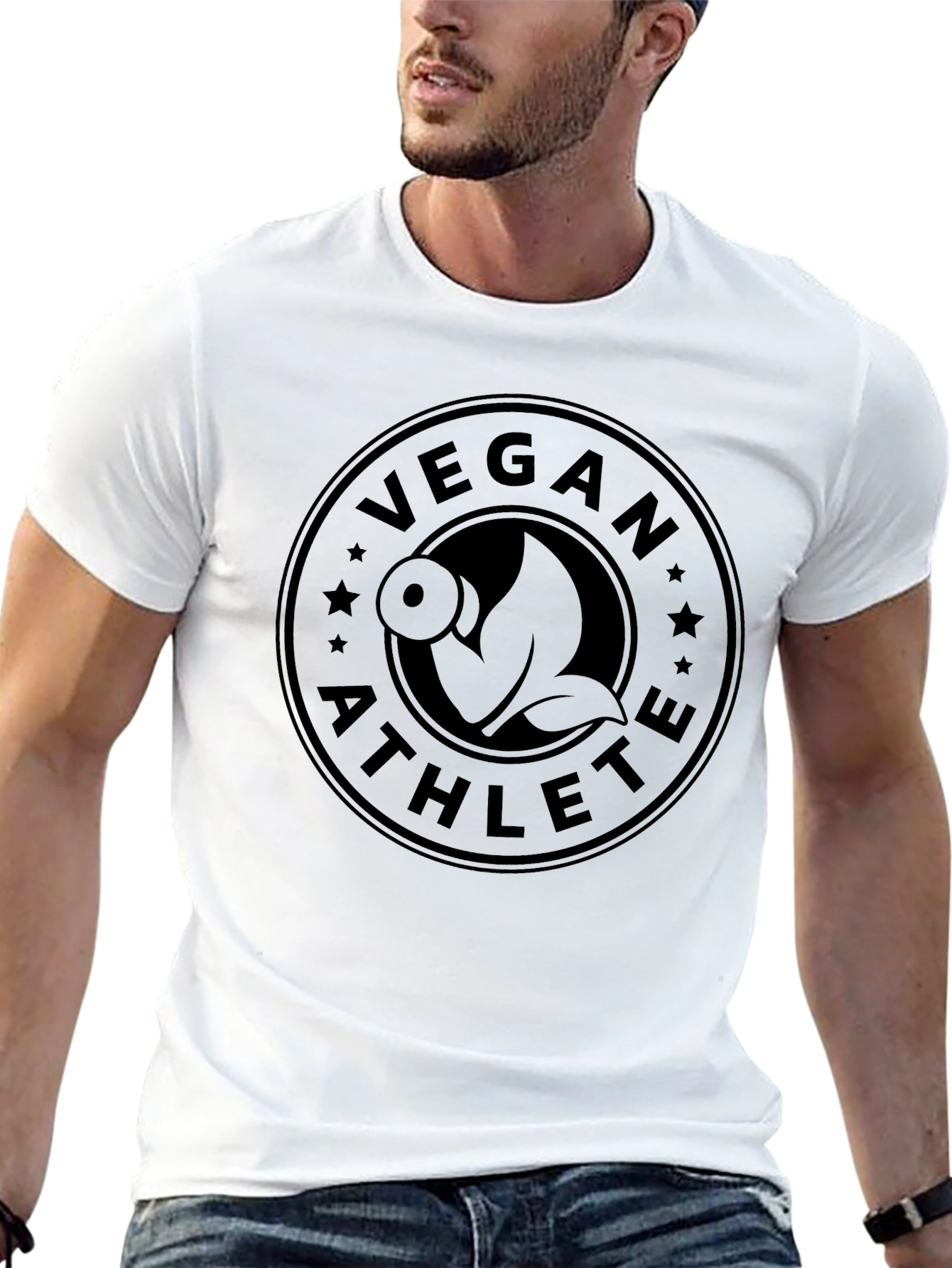 Vegan Athlete Black T-Shirt Fitness Gym