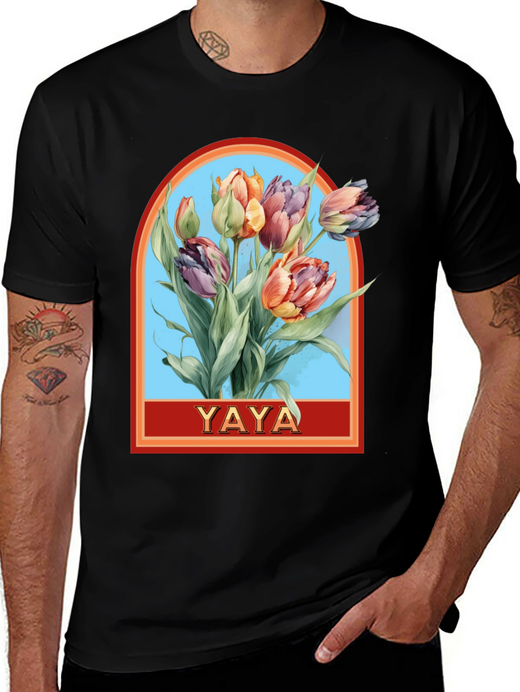 YAYA Floral Tulip Graphic T-Shirt