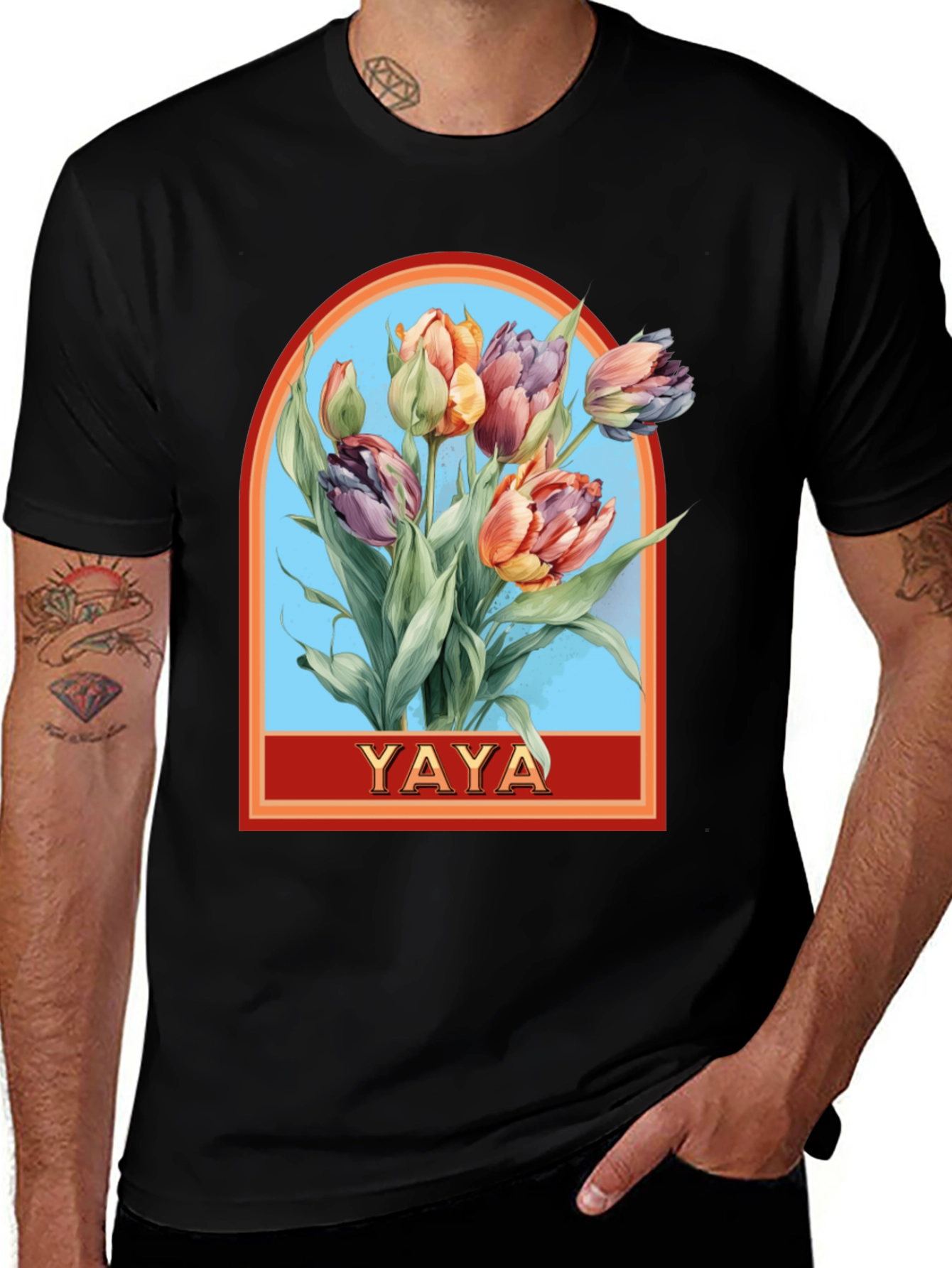 YAYA Floral Tulip Graphic T-Shirt