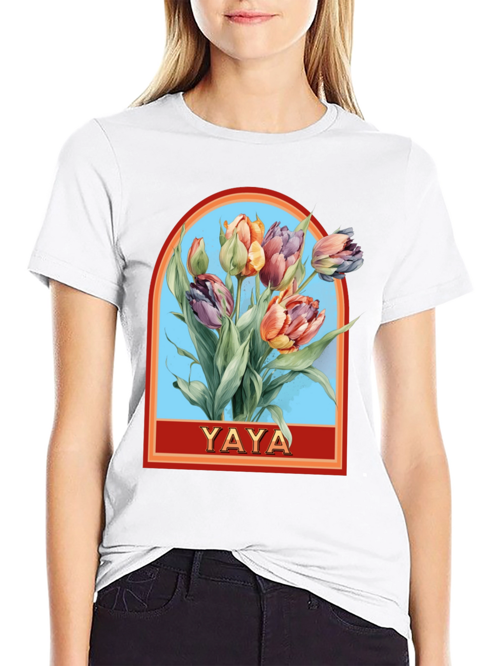 YAYA Floral Tulip Graphic T-Shirt