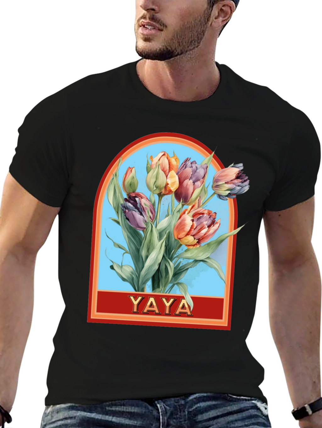 YAYA Floral Tulip Graphic T-Shirt