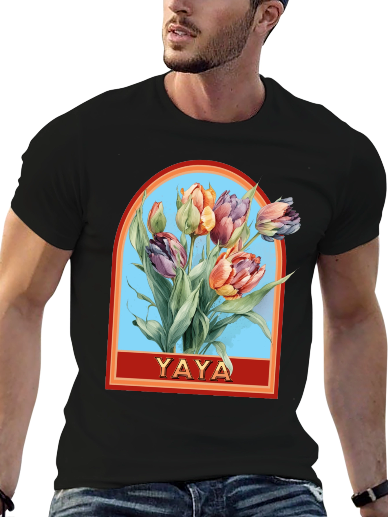 YAYA Floral Tulip Graphic T-Shirt