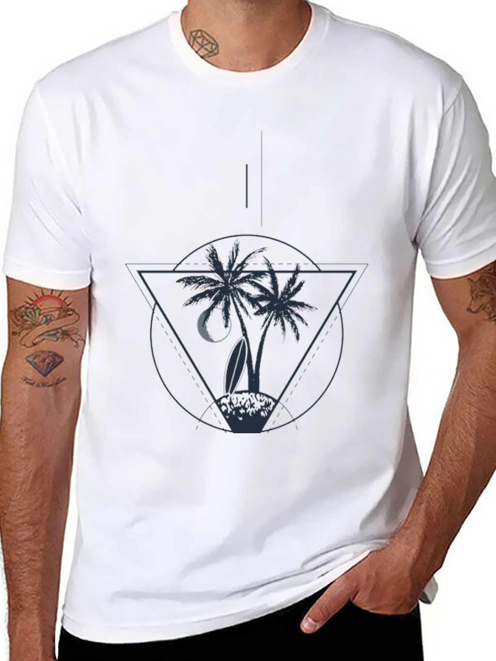 Tropical Island Tee - Palm Tree Graphic