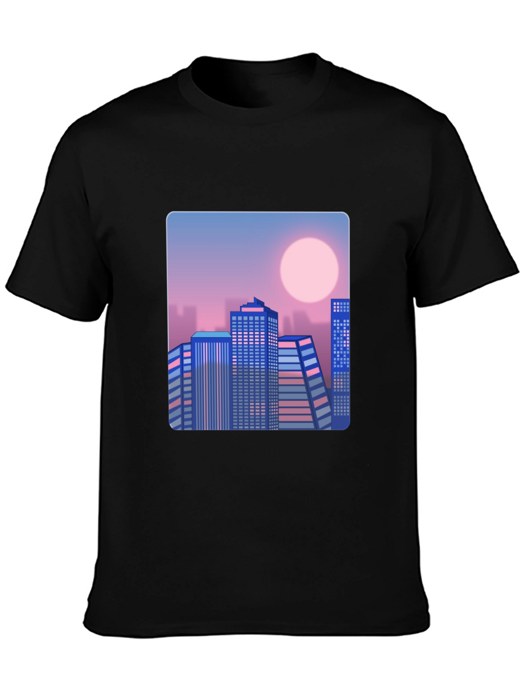 Retro Cityscape T-Shirt - Black