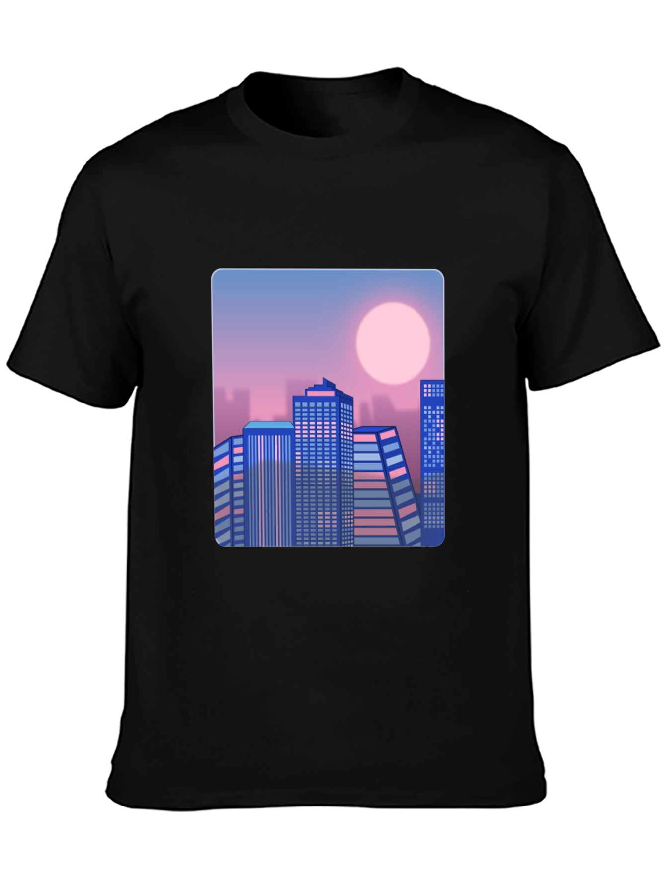 Retro Cityscape T-Shirt - Black