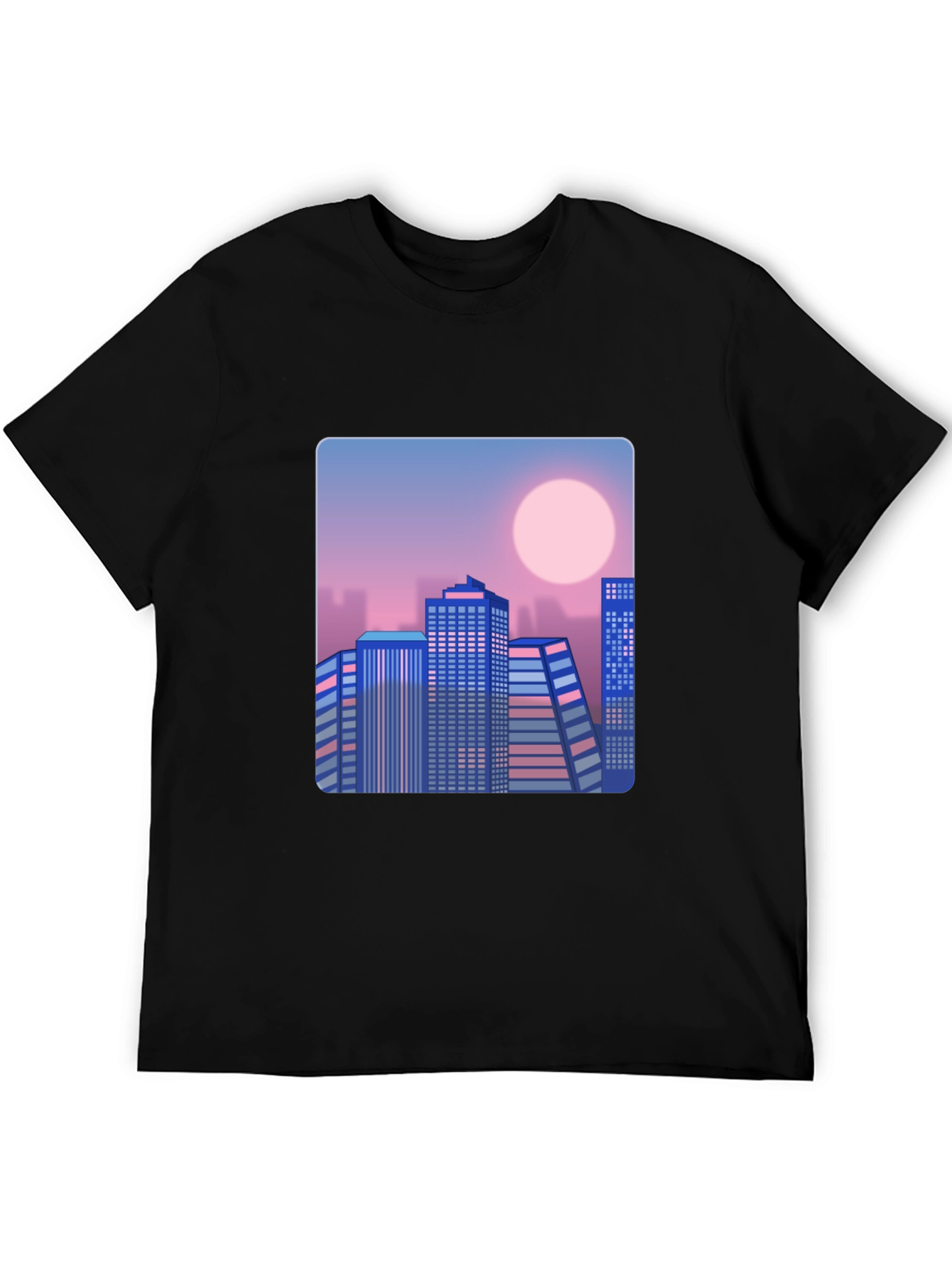 Retro Cityscape T-Shirt - Black