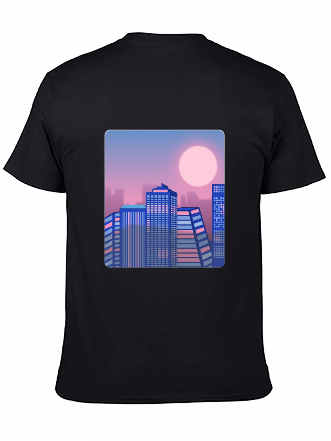 Retro Cityscape T-Shirt - Black