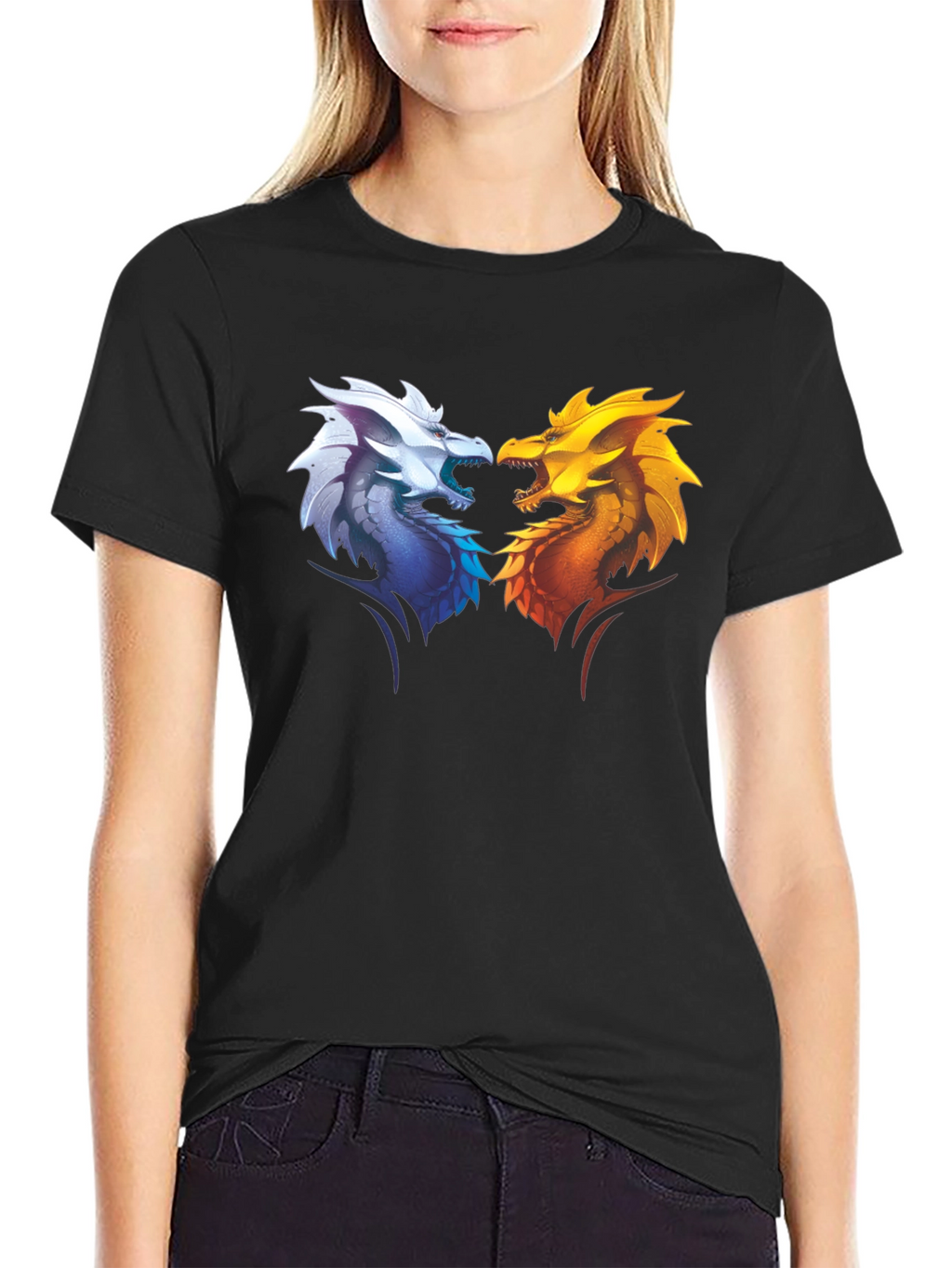 Fire and Ice Dragons Graphic T-Shirt