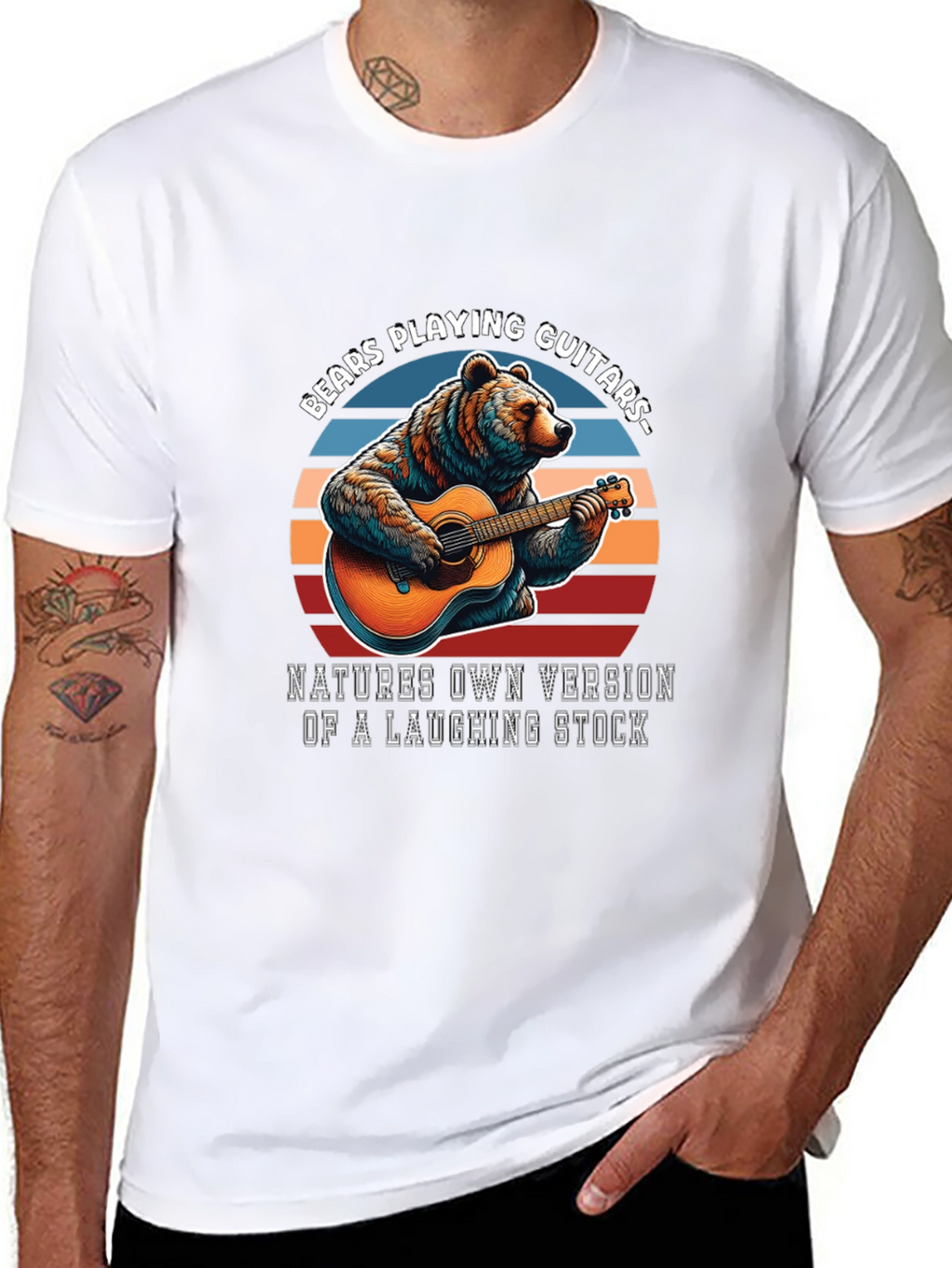Bears Playing Guitars Graphic T-Shirt