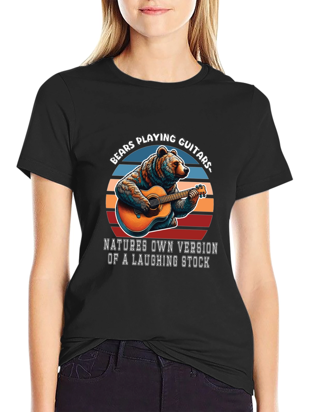 Bears Playing Guitars Graphic T-Shirt