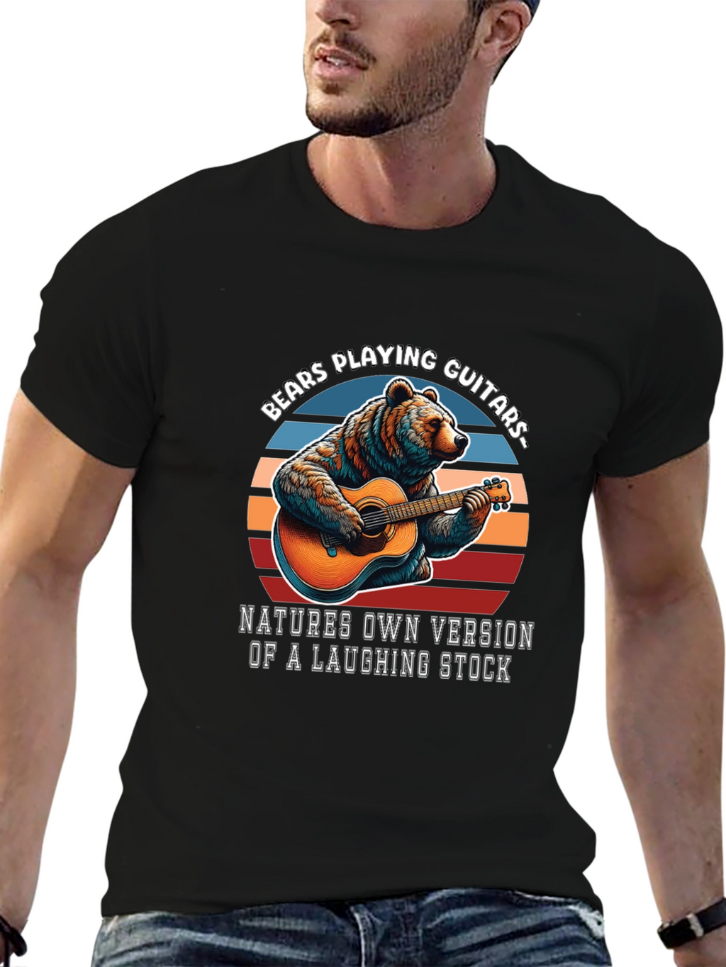 Bears Playing Guitars Graphic T-Shirt