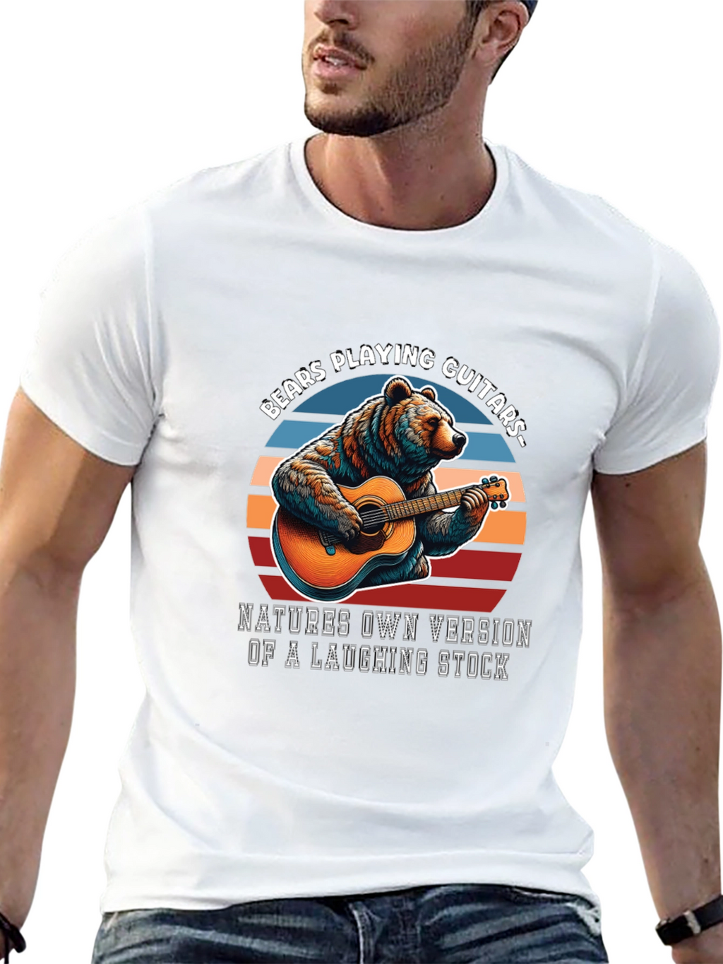 Bears Playing Guitars Graphic T-Shirt