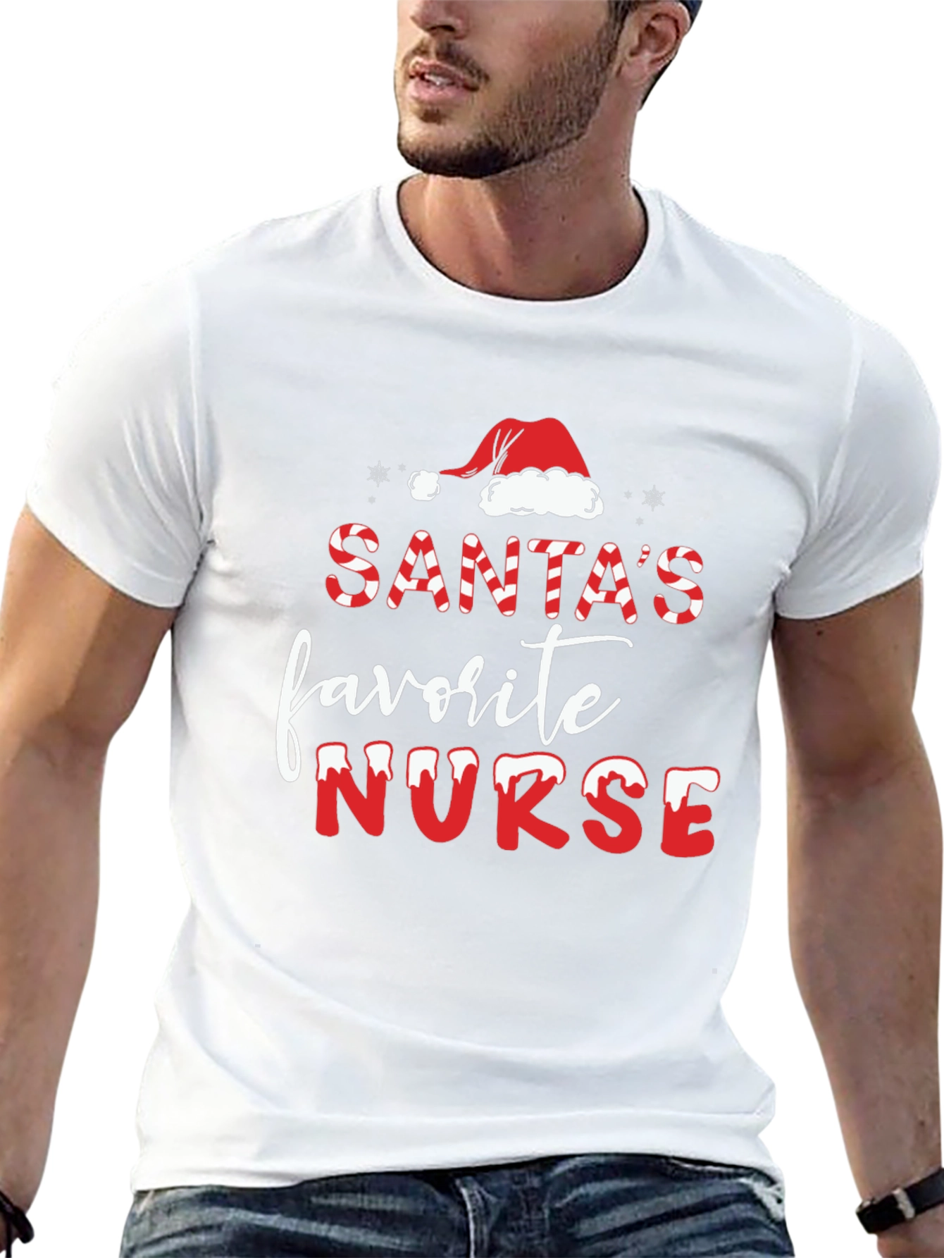 Santas Favorite Nurse Christmas T-Shirt