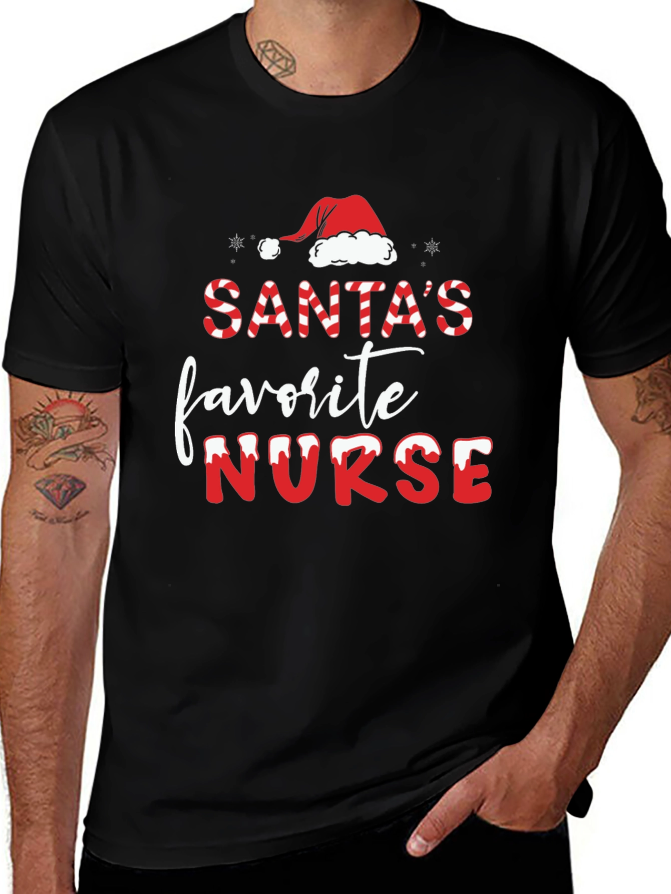 Santas Favorite Nurse Christmas T-Shirt