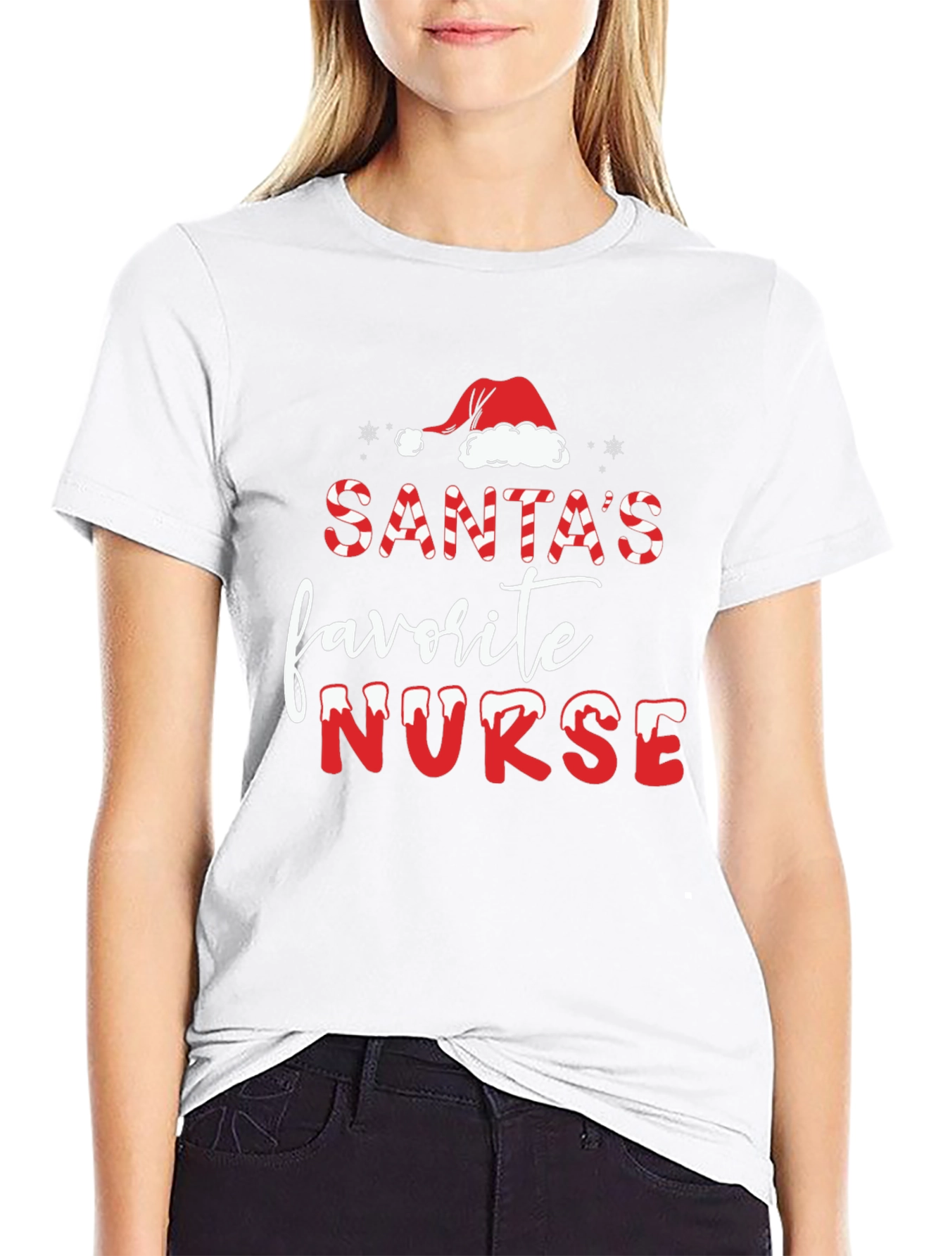 Santas Favorite Nurse Christmas T-Shirt