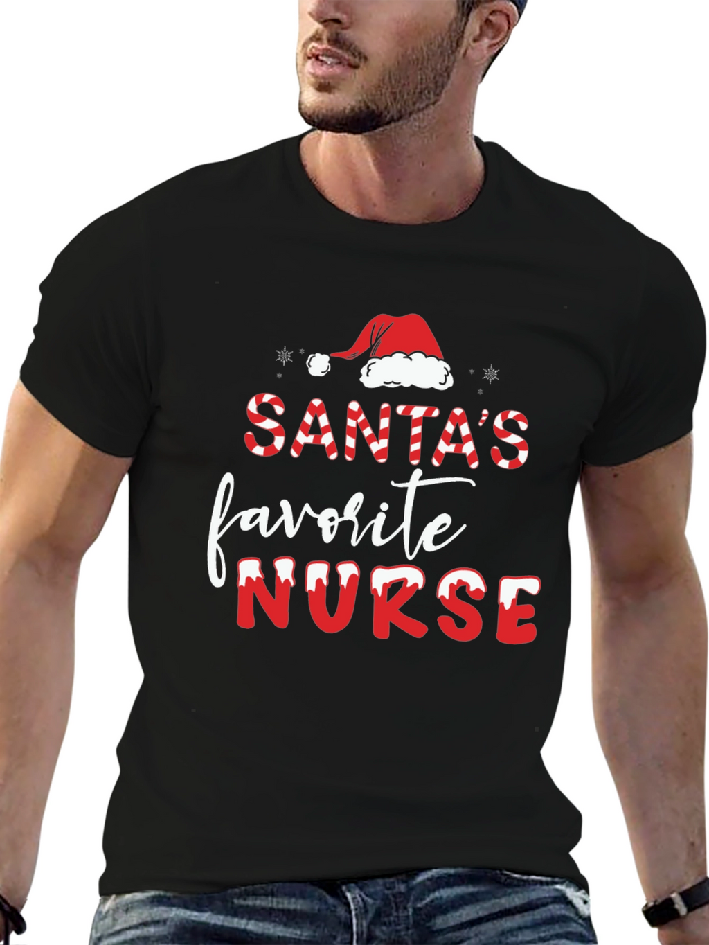 Santas Favorite Nurse Christmas T-Shirt
