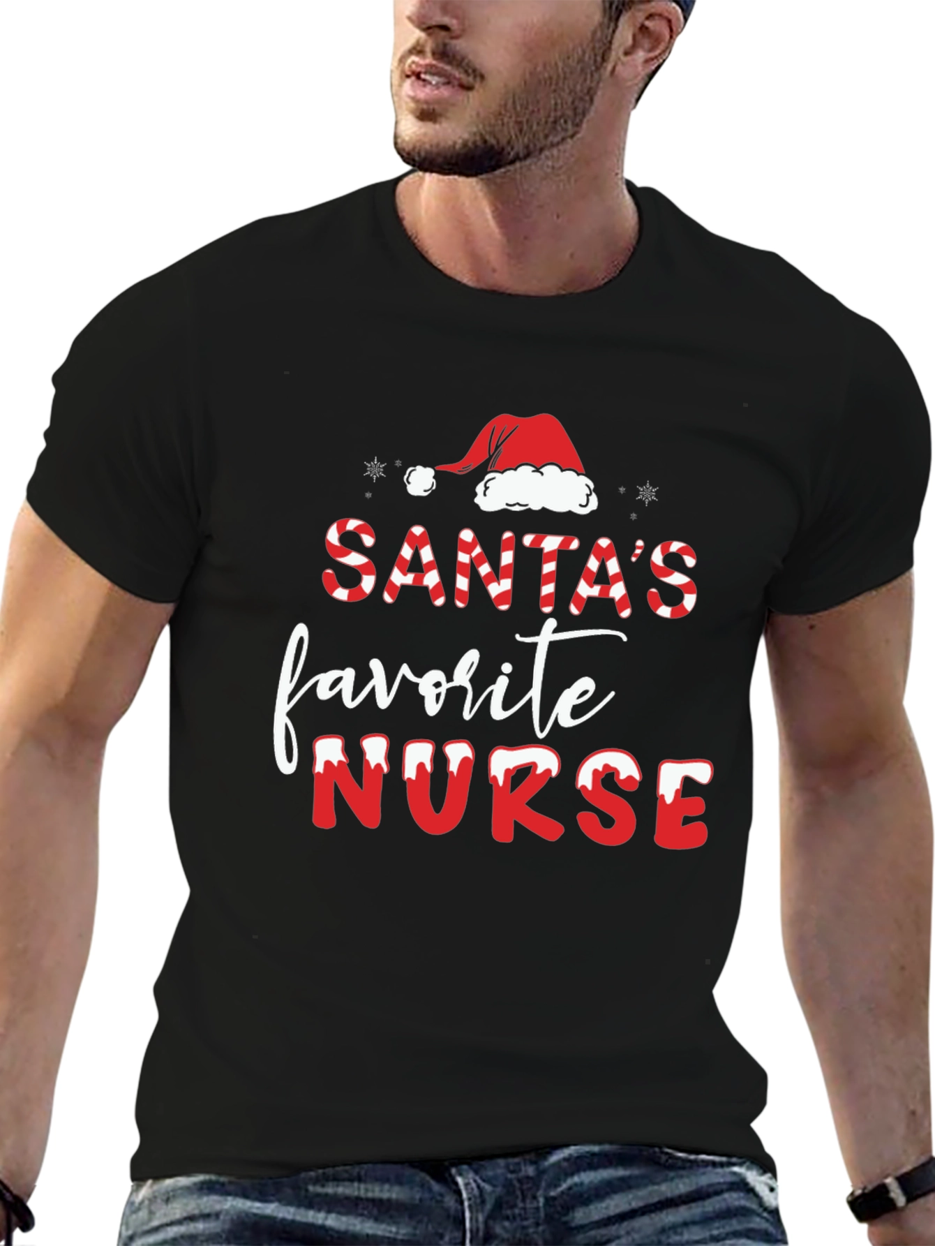 Santas Favorite Nurse Christmas T-Shirt