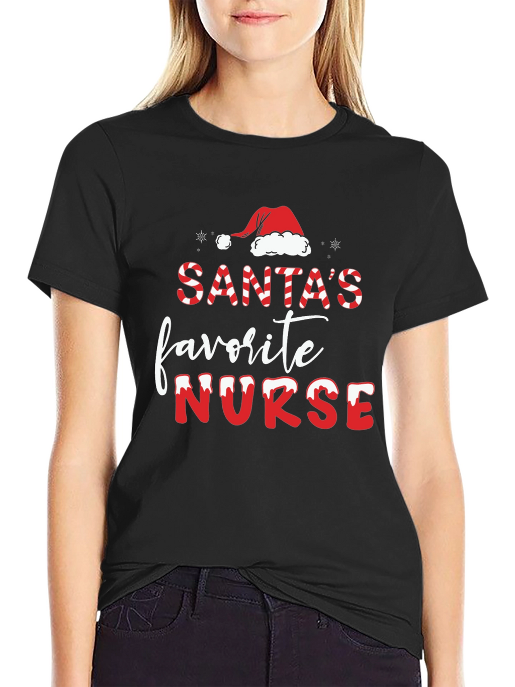 Santas Favorite Nurse Christmas T-Shirt
