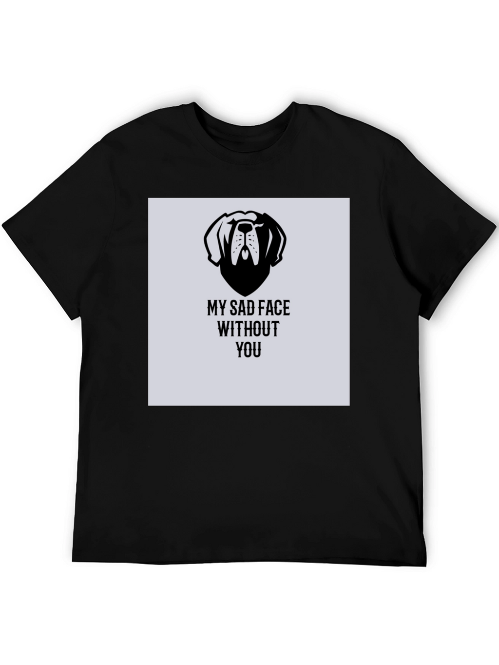 Sad Dog Graphic T-Shirt - Black