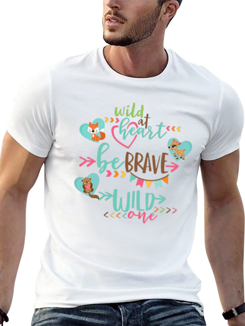 Wild One Heart Tee - Cute Animal Graphic T-Shirt