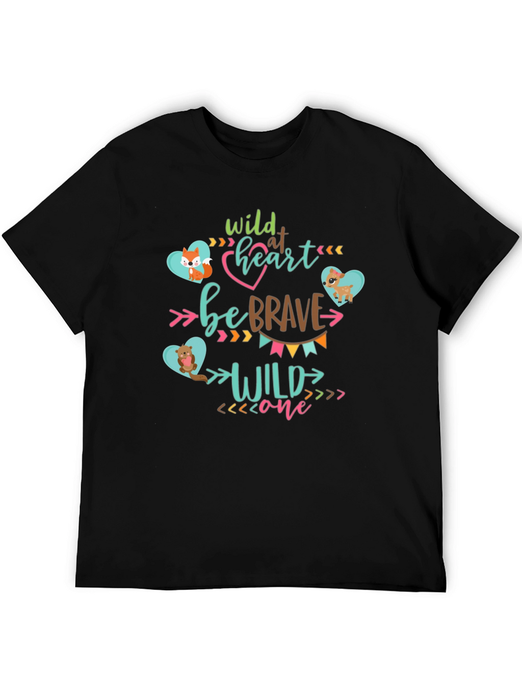 Wild One Heart Tee - Cute Animal Graphic T-Shirt