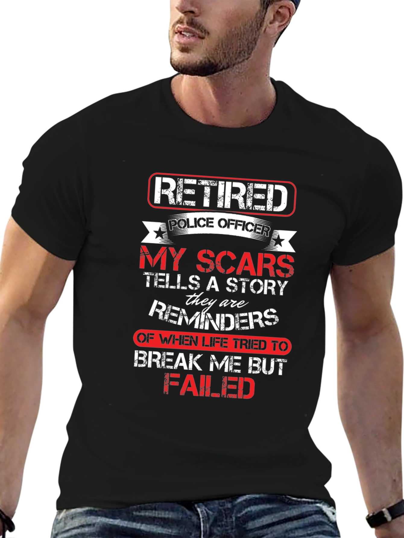 Retired Police Officer Scar Story T-Shirt