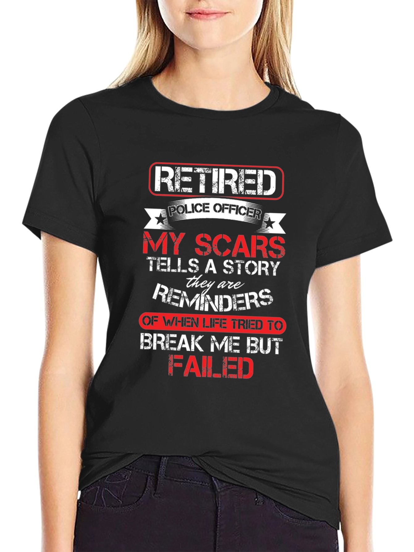 Retired Police Officer Scar Story T-Shirt