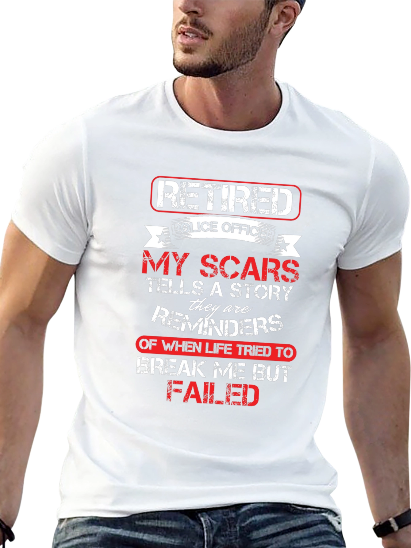 Retired Police Officer Scar Story T-Shirt