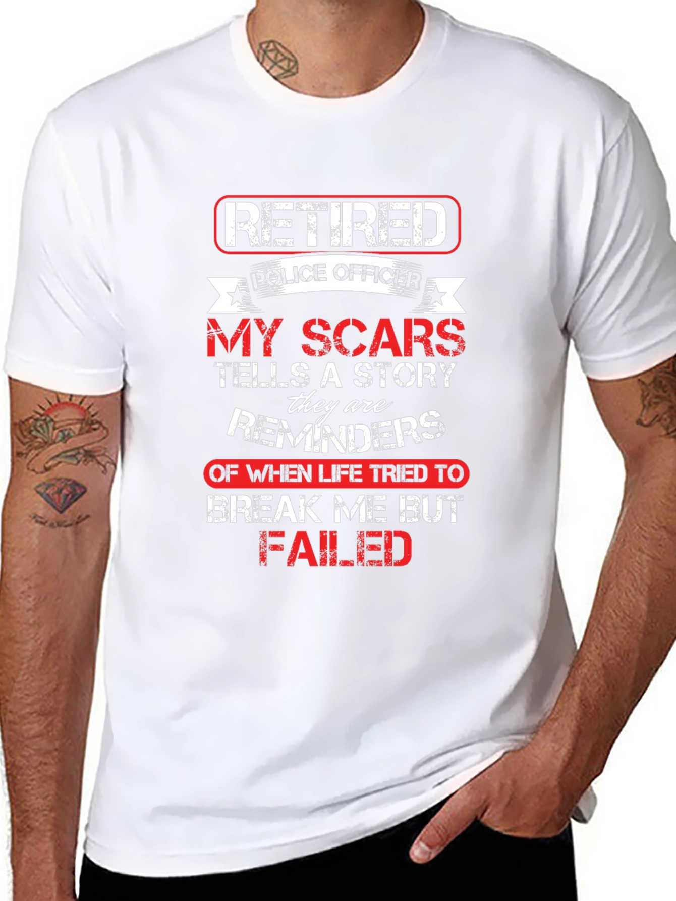 Retired Police Officer Scar Story T-Shirt