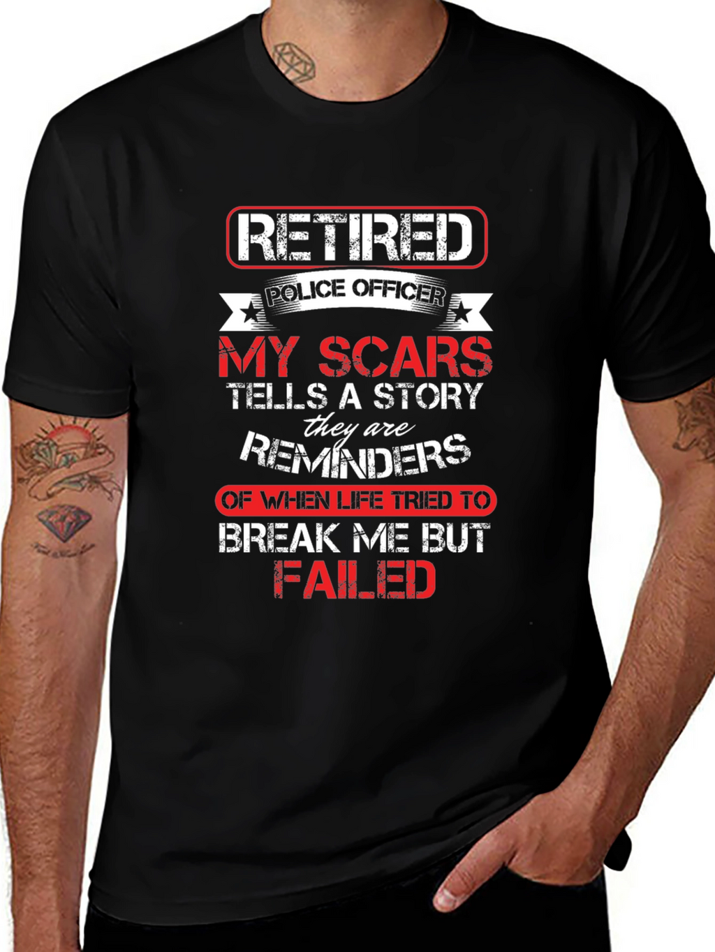 Retired Police Officer Scar Story T-Shirt
