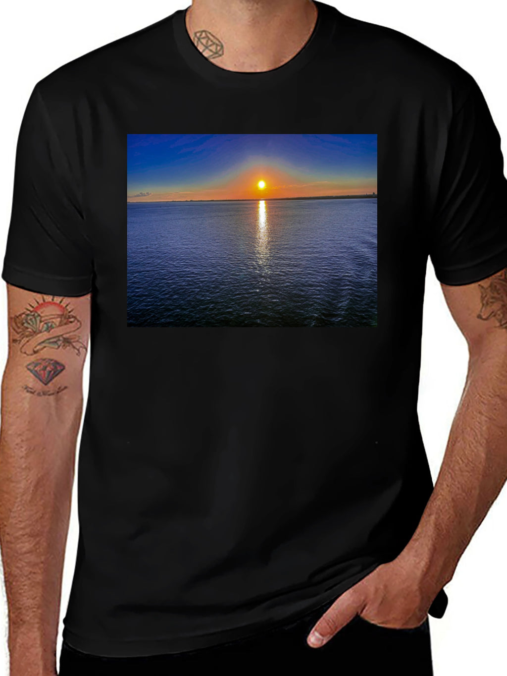 Sunset Over Water Graphic T-Shirt