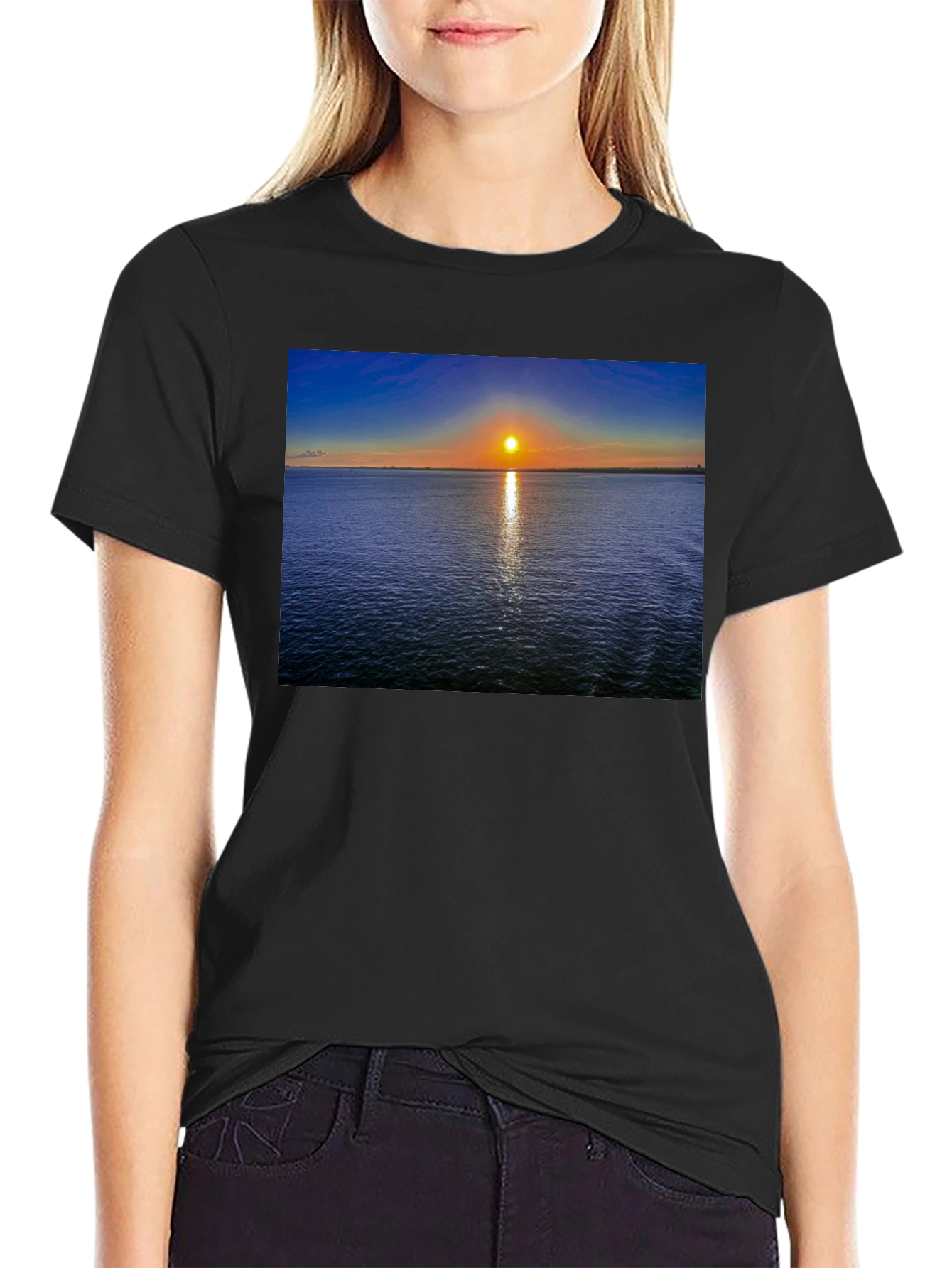 Sunset Over Water Graphic T-Shirt