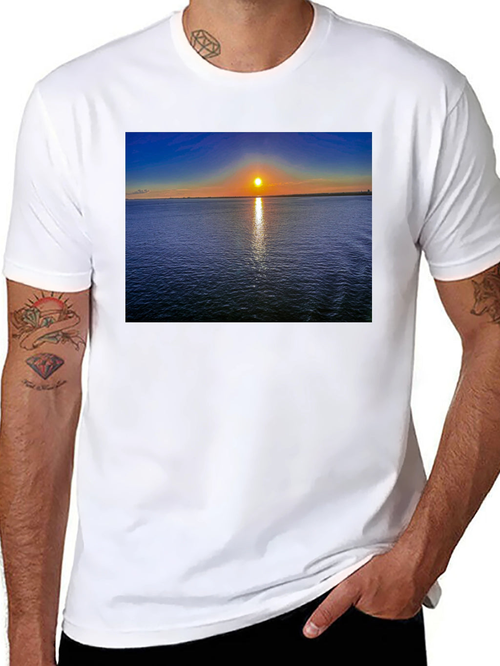Sunset Over Water Graphic T-Shirt