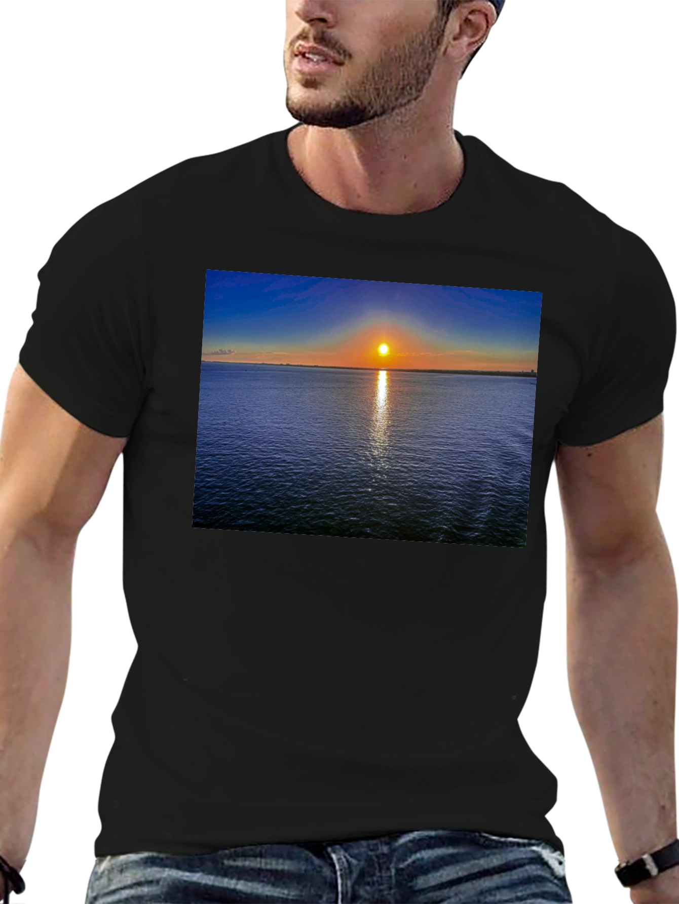 Sunset Over Water Graphic T-Shirt