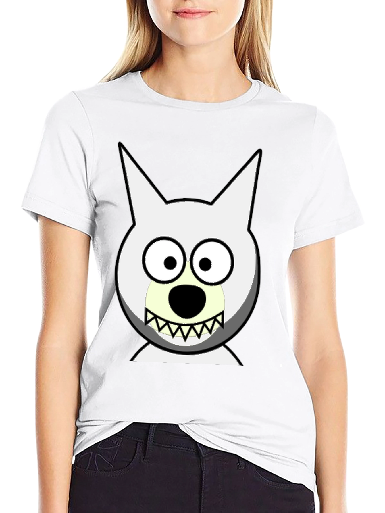 Cartoon Dog Face Graphic Tee