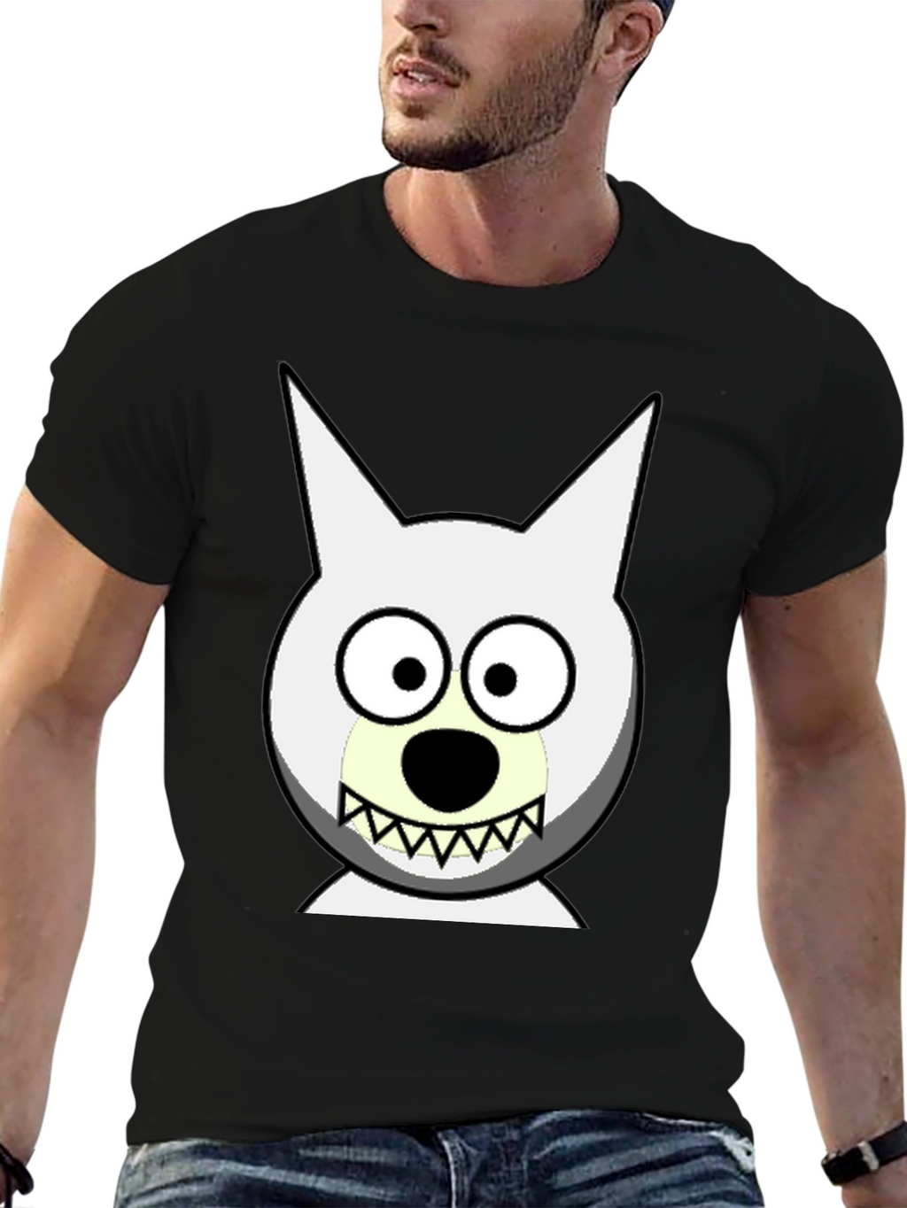 Cartoon Dog Face Graphic Tee