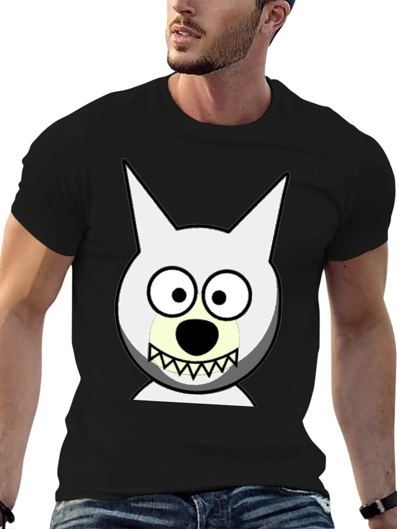 Cartoon Dog Face Graphic Tee