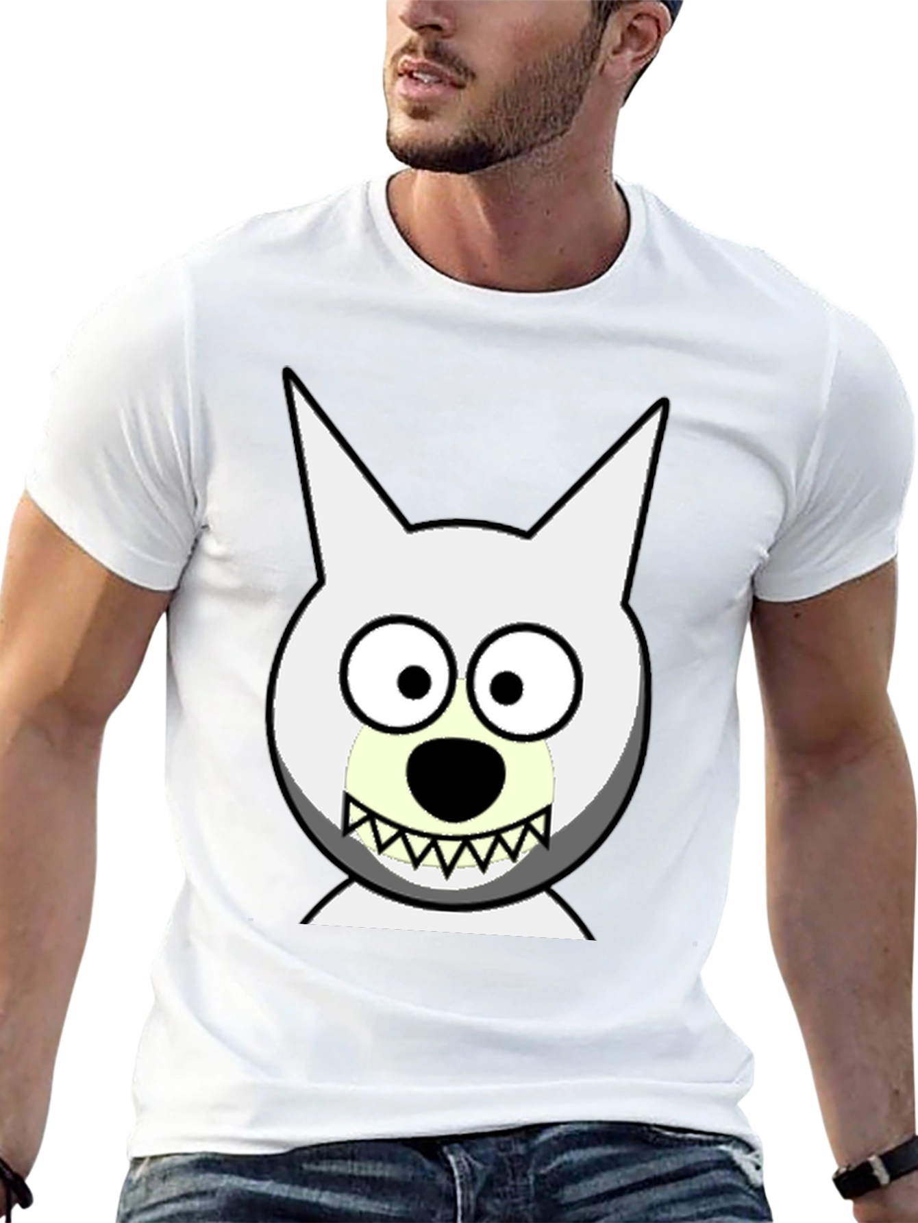 Cartoon Dog Face Graphic Tee