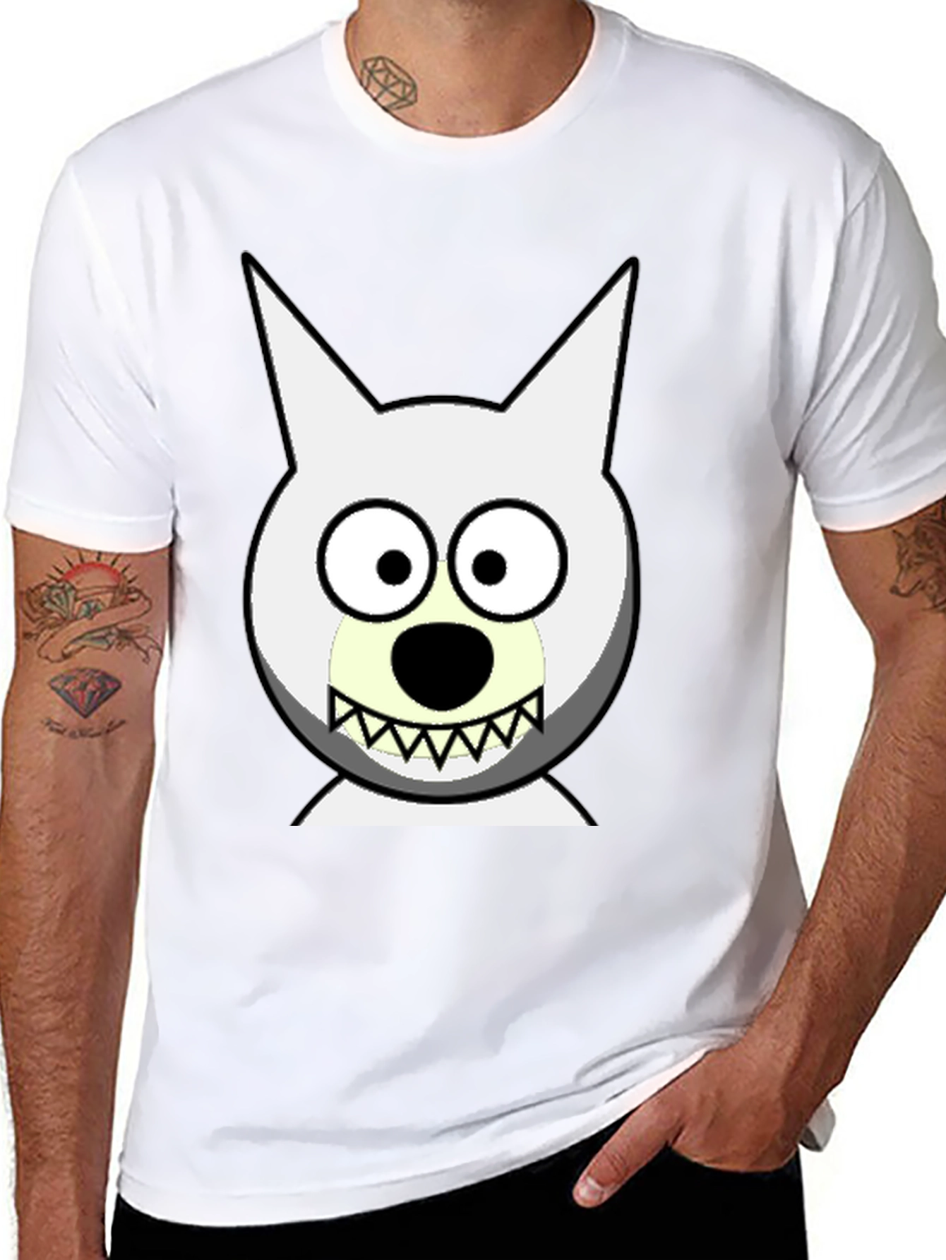 Cartoon Dog Face Graphic Tee
