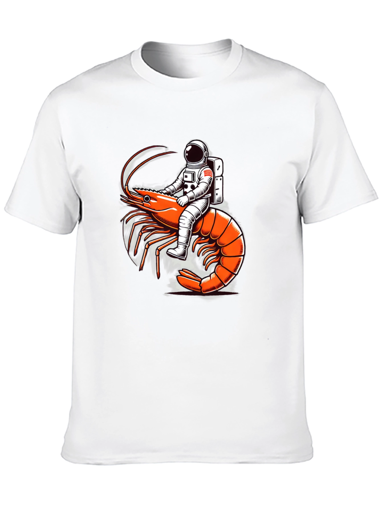 Astronaut Riding Shrimp Graphic Tee - Black