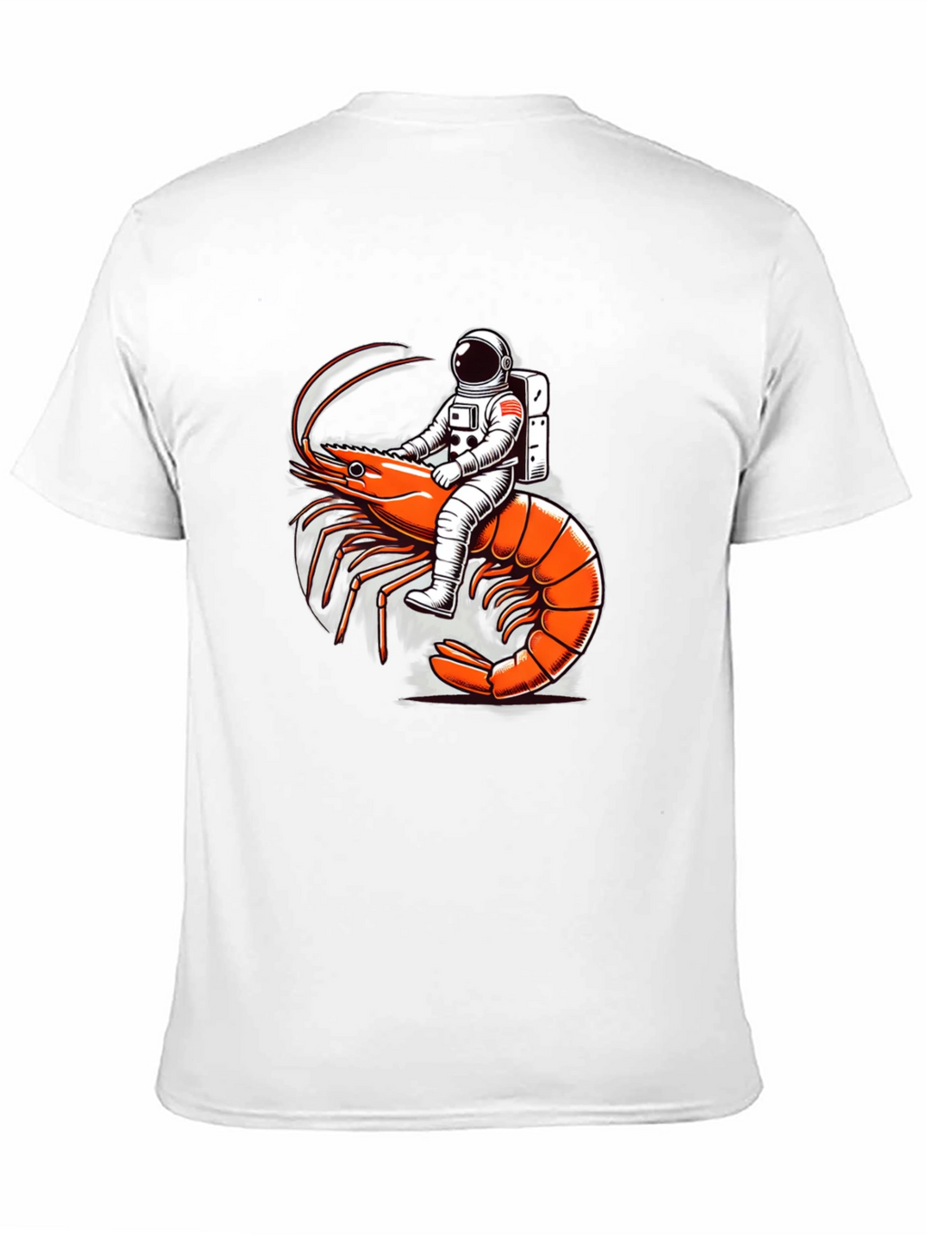 Astronaut Riding Shrimp Graphic Tee - Black