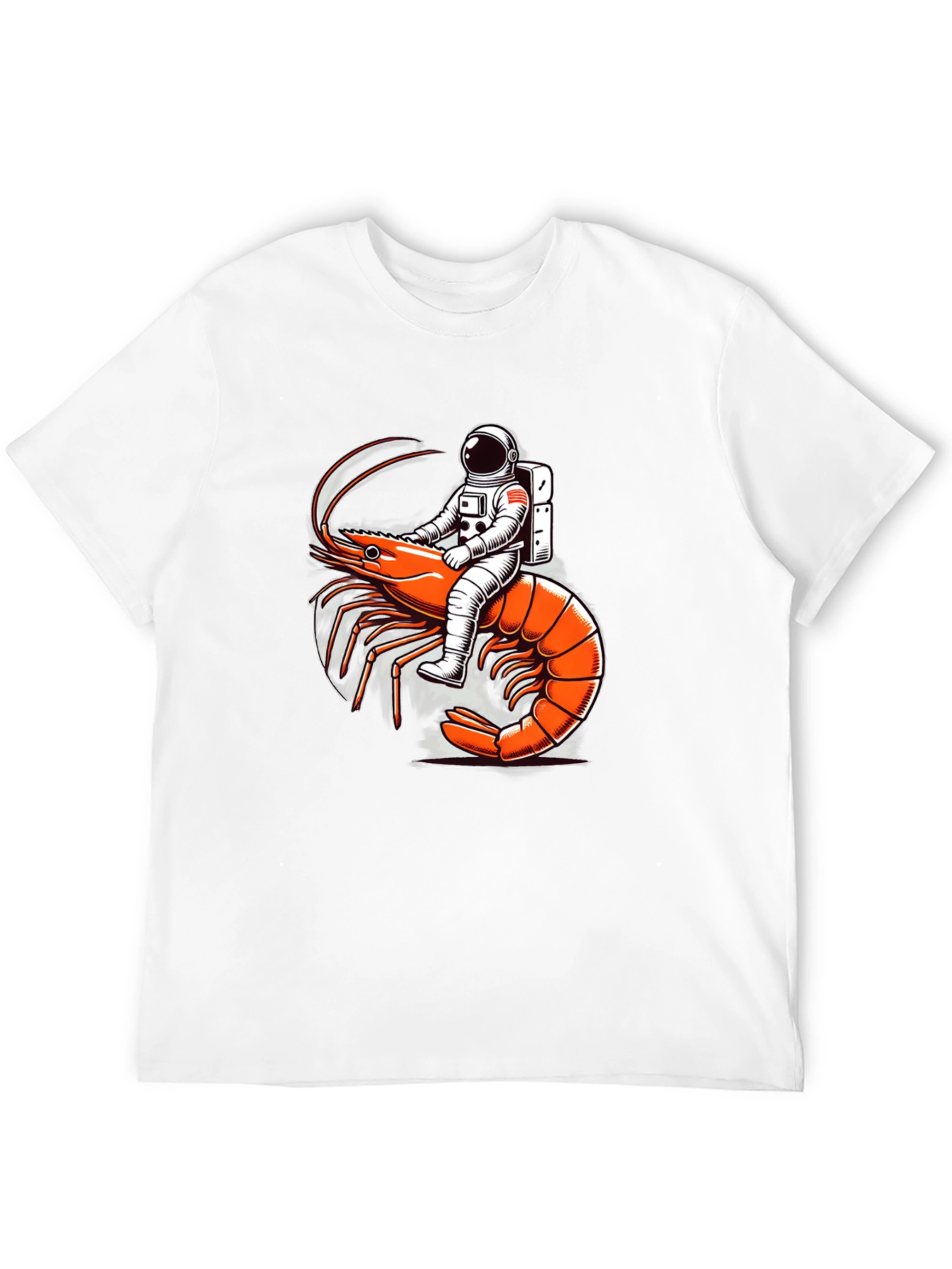 Astronaut Riding Shrimp Graphic Tee - Black