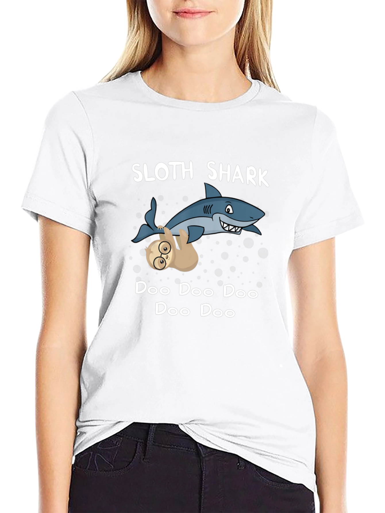 Sloth Shark Doo Doo T-Shirt - Funny Novelty Tee