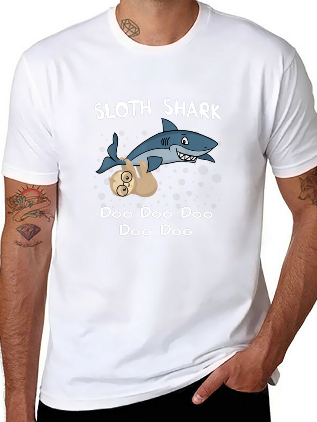 Sloth Shark Doo Doo T-Shirt - Funny Novelty Tee