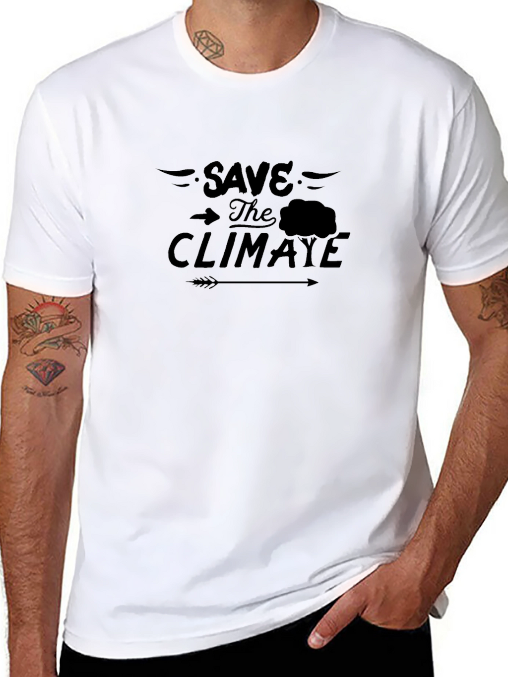 Save the Climate Black Graphic T-Shirt