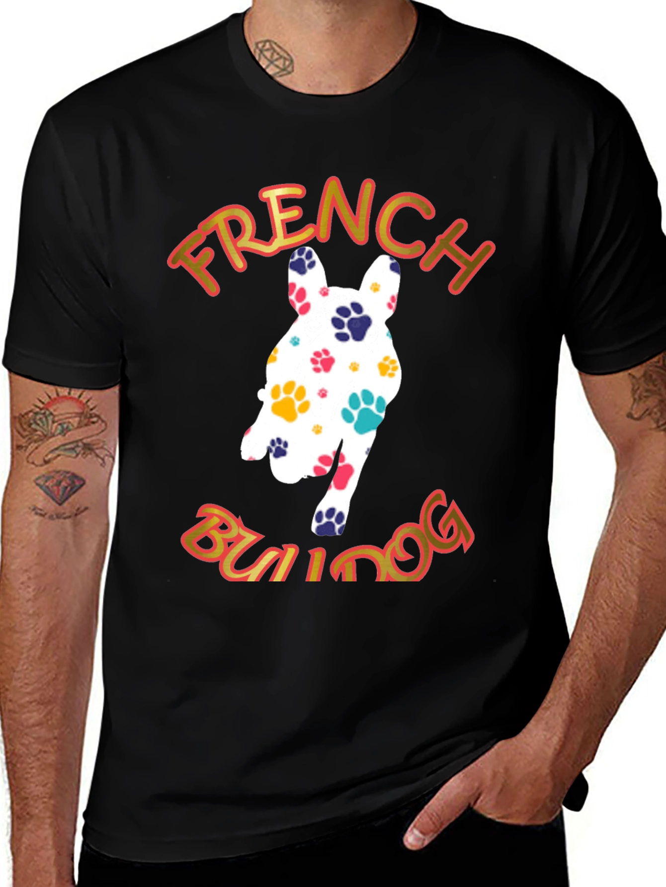 French Bulldog Paw Print T-Shirt - Fun Dog Lover Tee